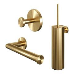 Brauer Gold Toiletaccessoire Set 3-in-1 Geborsteld Goud PVD coating