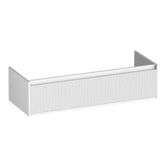 BRAUER Hope Wavy 120 base cabinet with 1 soft-close handleless drawer and 1 siphon cut-out matte white