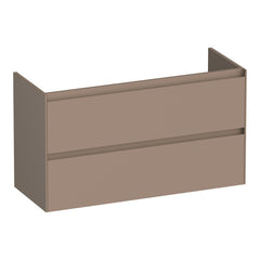BRAUER Inspire shallow base cabinet 100 with 2 soft-close handleless drawers and 1 siphon cut-out matte mocha