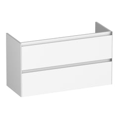 BRAUER Inspire onderkast ondiep 100 met 2 softclose lades greeploos en 1 sifon uitsparing mat wit