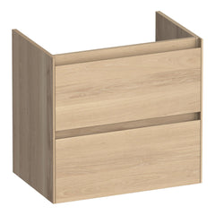 BRAUER Inspire shallow base cabinet 60 with 2 soft-close handleless drawers and 1 siphon cutout slatted natural oak
