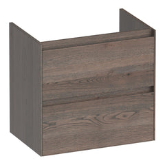 BRAUER Inspire shallow base cabinet 60 with 2 soft-close handleless drawers and 1 siphon cutout slatted oak black