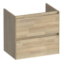 BRAUER Inspire onderkast ondiep 60 met 2 softclose lades greeploos en 1 sifon uitsparing vingerlas eiken grijs