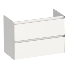 BRAUER Inspire shallow base cabinet 80 with 2 soft-close handleless drawers and 1 siphon cutout high gloss white
