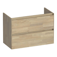 BRAUER Inspire onderkast ondiep 80 met 2 softclose lades greeploos en 1 sifon uitsparing vingerlas eiken grijs