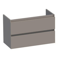 BRAUER Joy shallow base cabinet 80 with 2 soft-close handleless drawers and 1 siphon cutout matte taupe