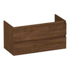 BRAUER Joy Wavy onderkast 100 met 2 softclose lades greeploos en 1 sifon uitsparing Forest Cacao
