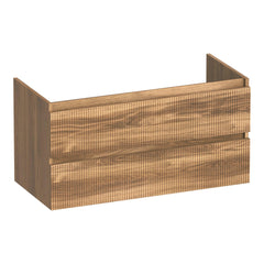 BRAUER Joy Wavy onderkast 100 met 2 softclose lades greeploos en 1 sifon uitsparing Honey