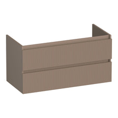 BRAUER Joy Wavy onderkast 100 met 2 softclose lades greeploos en 1 sifon uitsparing mat mokka
