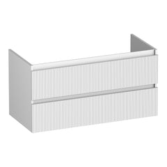 BRAUER Joy Wavy 100 base unit with 2 soft-close handleless drawers and 1 siphon cut-out matte white