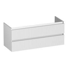 BRAUER Joy Wavy onderkast 120 met 2 softclose lades greeploos en 1 sifon uitsparing mat wit