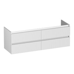 BRAUER Joy Wavy onderkast 140 met 4 softclose lades greeploos en 2 sifon uitsparingen mat wit