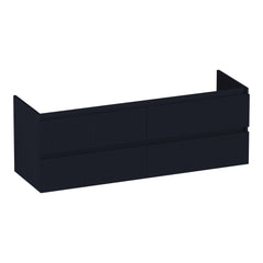 BRAUER Joy Wavy onderkast 140 met 4 softclose lades greeploos en 2 sifon uitsparingen mat zwart