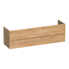 BRAUER Joy Wavy onderkast 160 met 4 softclose lades greeploos en 2 sifon uitsparingen Forest Tan