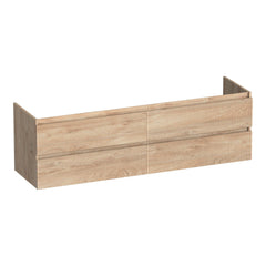 BRAUER Joy Wavy onderkast 160 met 4 softclose lades greeploos en 2 sifon uitsparingen Forest Wheat