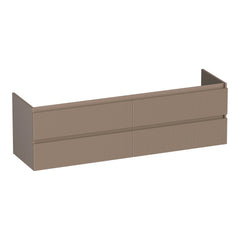 BRAUER Joy Wavy onderkast 160 met 4 softclose lades greeploos en 2 sifon uitsparingen mat mokka