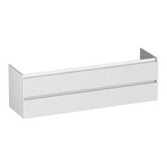 BRAUER Joy Wavy onderkast 160 met 4 softclose lades greeploos en 2 sifon uitsparingen mat wit