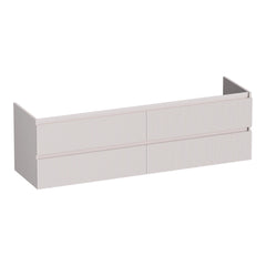 BRAUER Joy Wavy onderkast 160 met 4 softclose lades greeploos en 2 sifon uitsparingen mat zand