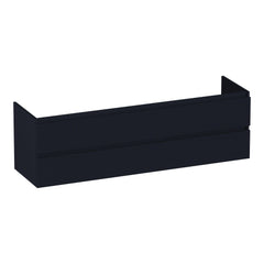 BRAUER Joy Wavy 160 base cabinet with 4 soft-close handleless drawers and 2 siphon cutouts matte black
