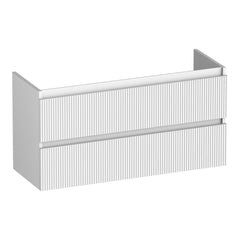 BRAUER Joy Wavy onderkast ondiep 100 met 2 softclose lades greeploos en 1 sifon uitsparing mat wit