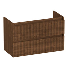 BRAUER Joy Wavy onderkast ondiep 80 met 2 softclose lades greeploos en 1 sifon uitsparing Forest Cacao