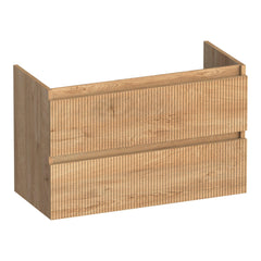 BRAUER Joy Wavy onderkast ondiep 80 met 2 softclose lades greeploos en 1 sifon uitsparing Forest Tan