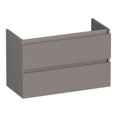 BRAUER Joy Wavy shallow base cabinet 80 with 2 soft-close handleless drawers and 1 siphon cut-out matt taupe