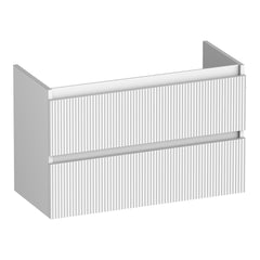 BRAUER Joy Wavy onderkast ondiep 80 met 2 softclose lades greeploos en 1 sifon uitsparing mat wit