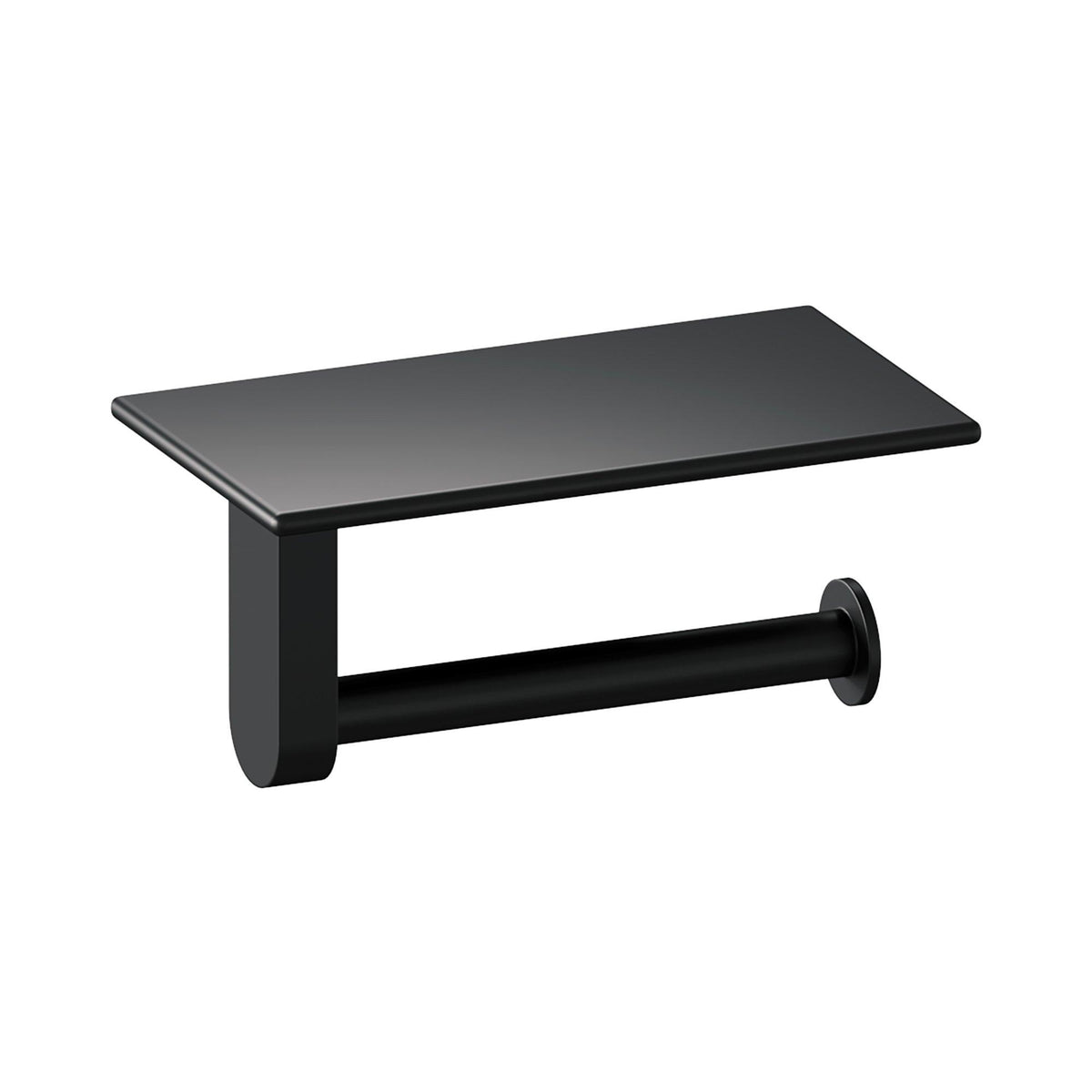 BRAUER Toiletrolhouder met planchet mat zwart