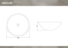 BRAUER Vortex waskom 40 rond fine stone mat wit
