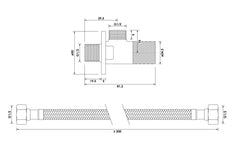 BRAUER Gunmetal Carving hoekstopkraan compleet met slang gunmetal geborsteld PVD