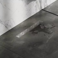 BRAUER Douchegoot met standaard rooster en flens 7 x 50 RVS geborsteld