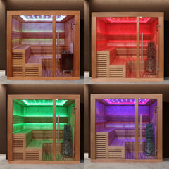 AWT Sauna E1243XL rote Zeder 220x220 9kW EOS Cubo