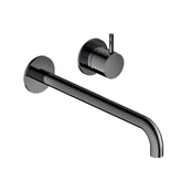 Hotbath Cobber CB005 afbouwdeel met 25cm uitloop voor inbouw wastafelmengkraan Zwart Chroom