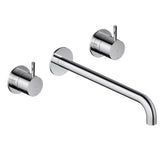 Hotbath Cobber CB005T inbouw wastafelmengkraan 3-gats met inbrouwbrug uitloop 25cm Geborsteld Nikkel