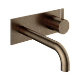 Hotbath Cobber CB006 afbouwdeel wastafelkraan met achterplaat 18 cm uitloop Verouderd Messing