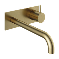 Hotbath Cobber CB106EXT25 afbouwdeel inbouw wastafelkraan - 25cm uitloop - Geborsteld Messing PVD
