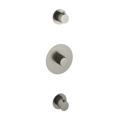 Hotbath Cobber CB007EXT afbouwdeel voor inbouw thermostaat met 2 stopkranen - Geborsteld Nikkel