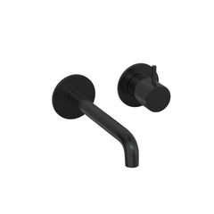 Hotbath Cobber CB105EXT18 afbouwdeel inbouw wastafelkraan - 18cm uitloop - Geborsteld Zwart PVD