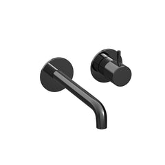 Hotbath Cobber CB105EXT18 afbouwdeel inbouw wastafelkraan - 18cm uitloop - Gepolijst Zwart PVD