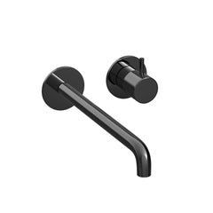 Hotbath Cobber CB105EXT25 afbouwdeel inbouw wastafelkraan - 25cm uitloop - Gepolijst Zwart PVD