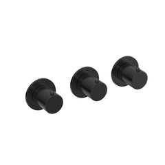 Hotbath Cobber CB7067EXT afbouwdeel voor inbouwthermostaat met 2 stopkranen - Geborsteld Zwart PVD