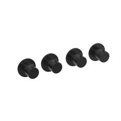 Hotbath Cobber CB7070EXT afbouwdeel inbouwthermostaat met 3 stopkranen - Geborsteld Zwart PVD