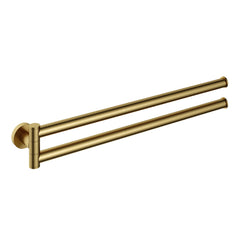 Hotbath &More BAA15 handdoekhouder 2-lids draaibaar - Geborsteld Messing PVD