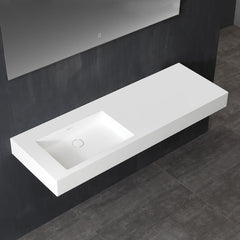 StoneArt Wastafel LP4514-0L - wit glanzend - 140x48