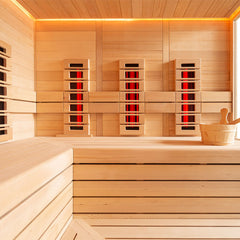 AWT Sauna E1613B-IR Hemlock 200x180 9kW Cilindro