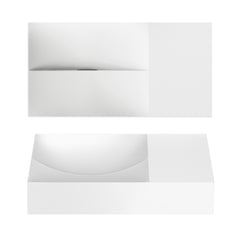 Clou Vale fontein 38cm met kraangat rechts - glans wit keramiek - CL/03.03161.01.R