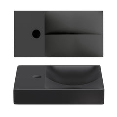 Clou Vale fontein 45cm zonder kraangat rechts - mat zwart keramiek - CL/03.30162.R