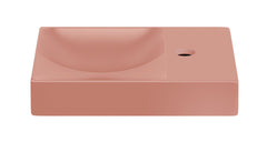 Clou Vale fontein 38x19cm keramiek - met kraangat rechts - mat roze