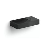 Clou Vale fontein 38cm met kraangat links - mat zwart keramiek - CL/03.30161.01.L